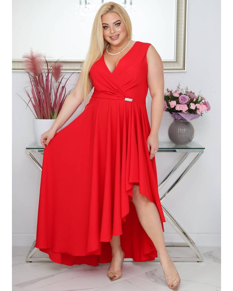 02081A. ELIF gładka CZERWONY Plus size